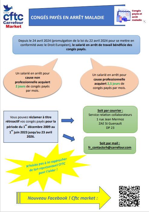 Congés payés en arrêt maladie !!