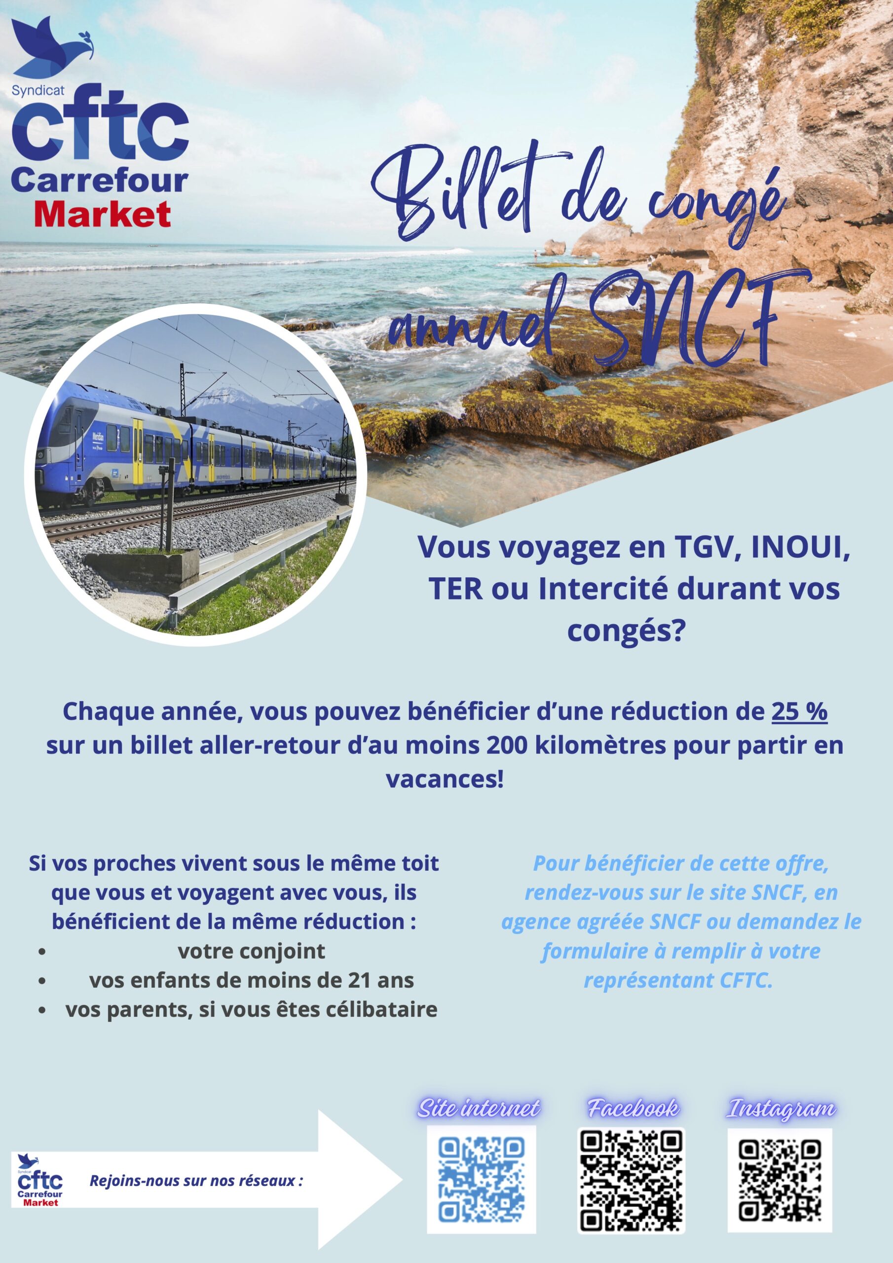 Billet de congé annuel SNCF