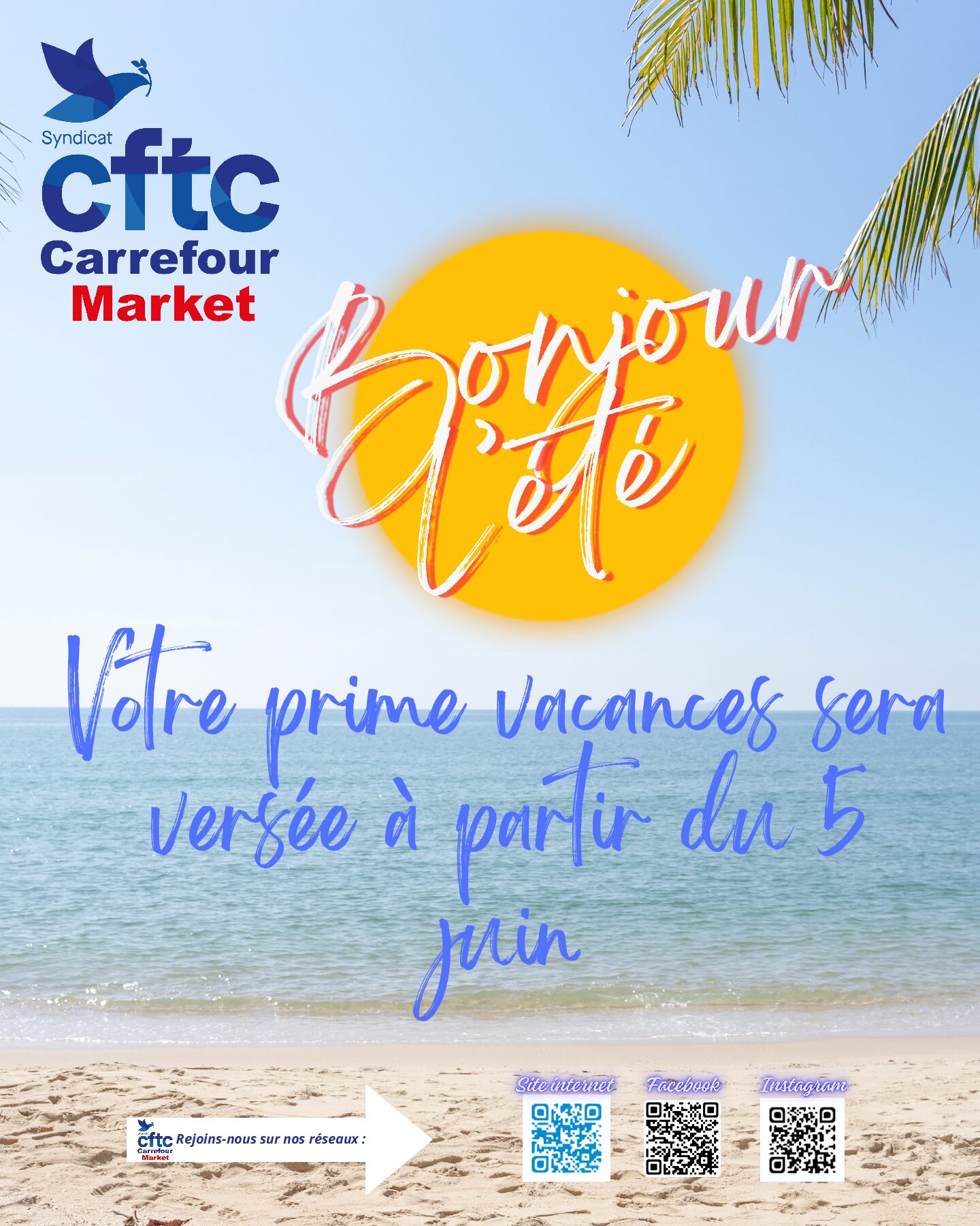 Versement de la prime vacances
