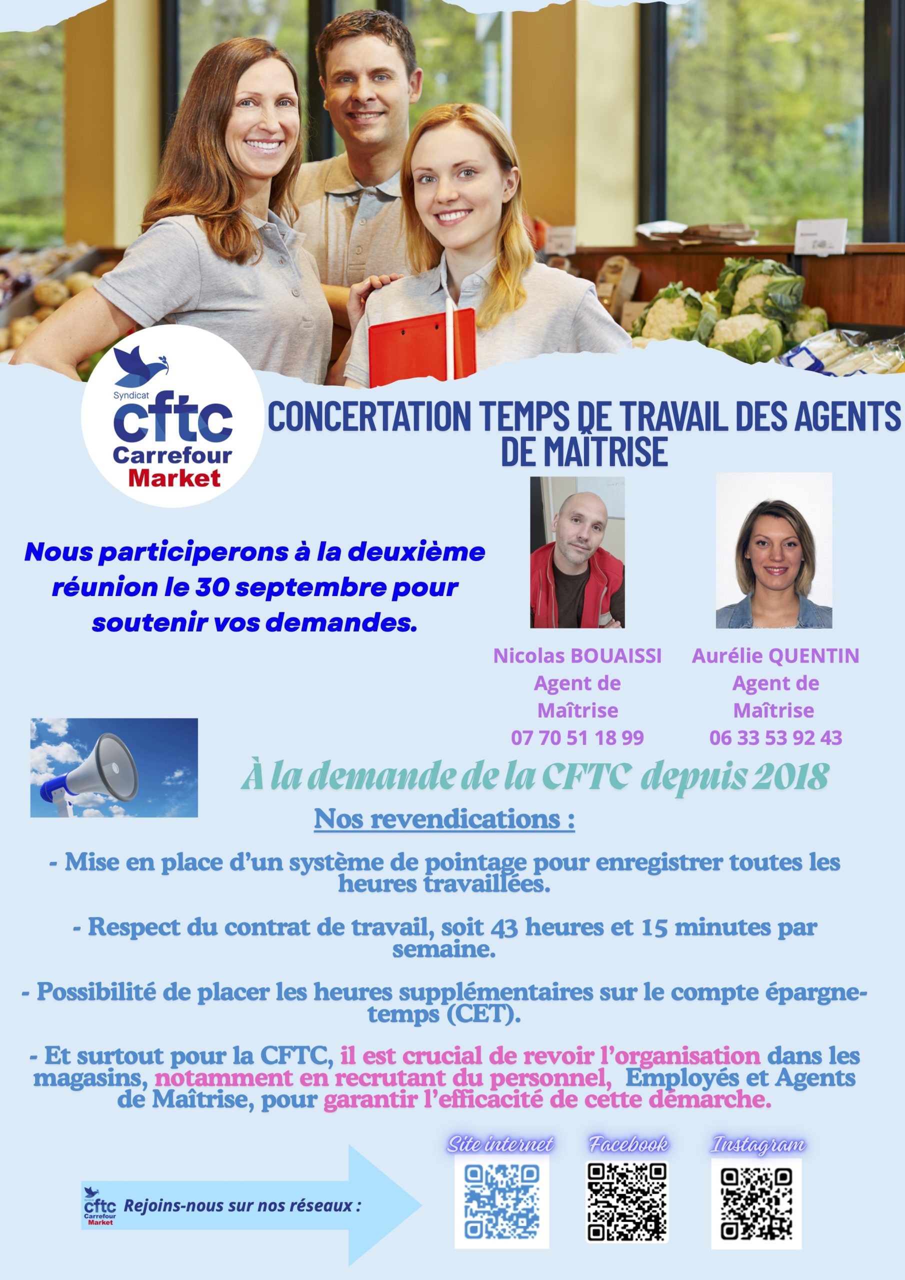 Concertation temps de travail Agent de Maîtrise