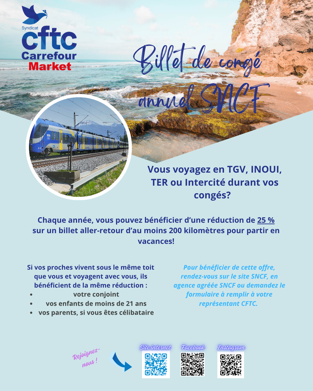 Billet de congé annuel SNCF