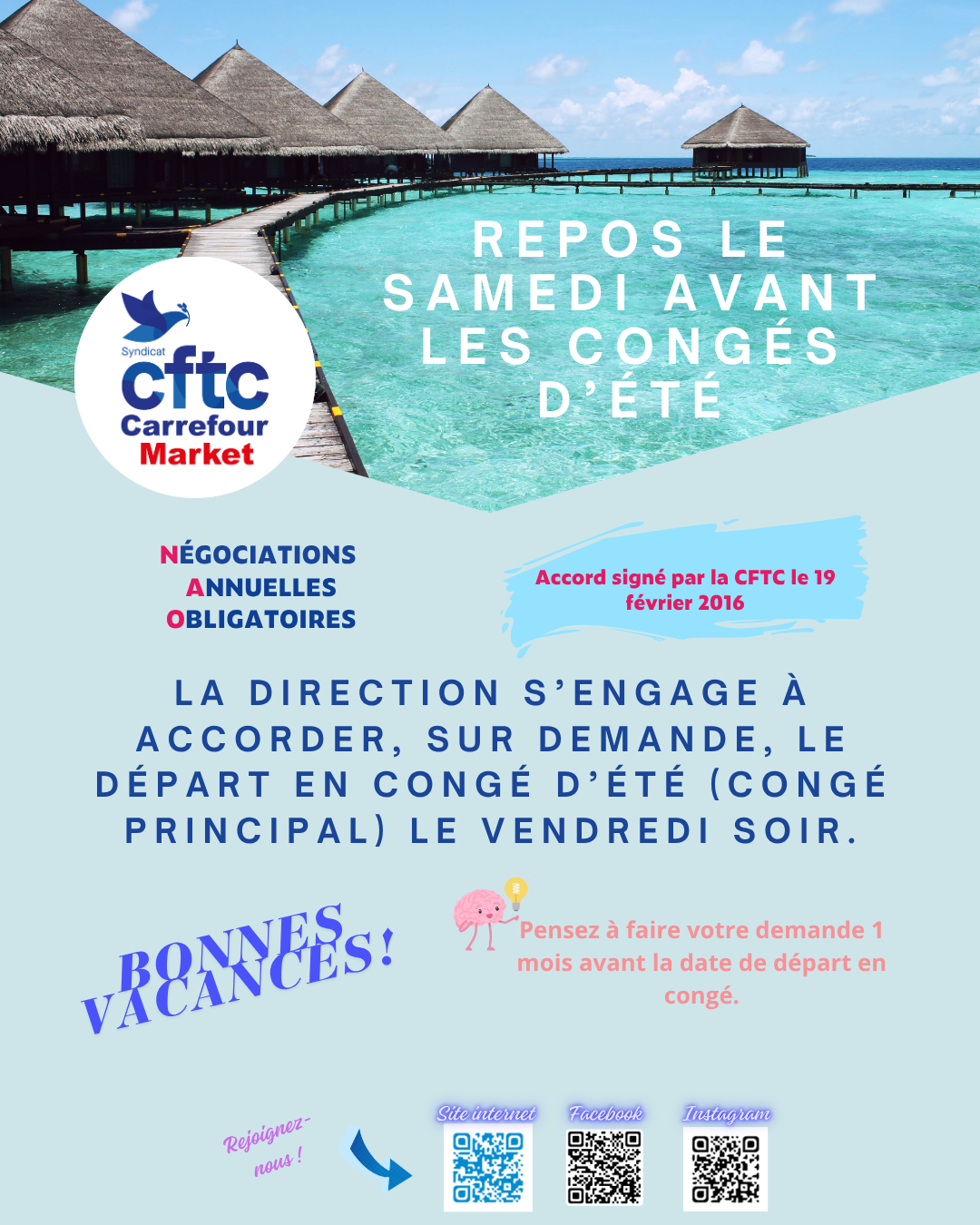 Repos le samedi avant les CP d’été